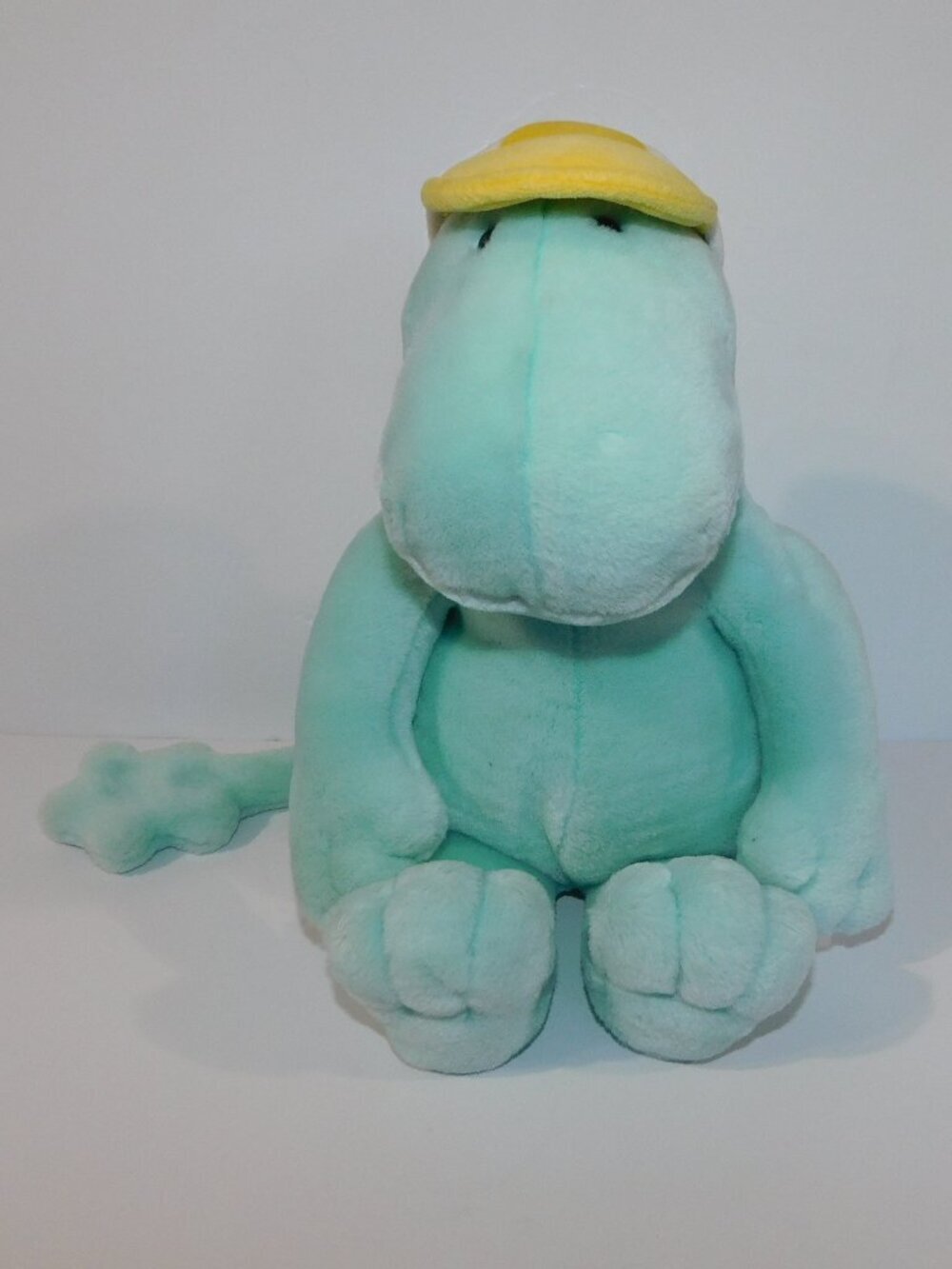 VTG Gund Zwibble Dibble Green Dinosaur Plush Star Tail 1988-1990 Yellow Hat RARE